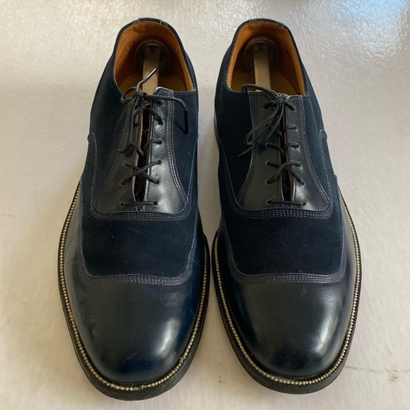 FOOT PALS by Wall-Streeter Men’s Navy Leather/Suede Oxfords Size 9.5 D